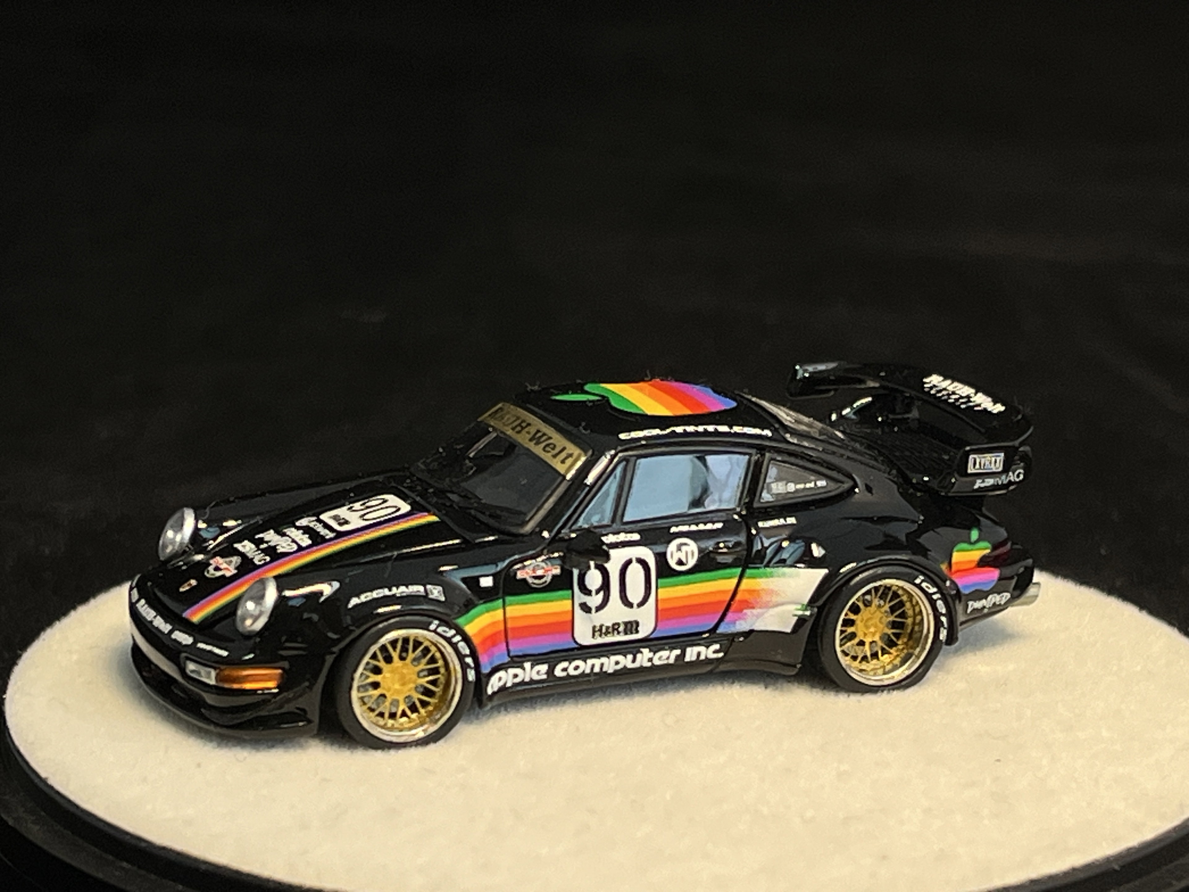 PGM MODEL 1/64 PORSCHE RWB964 BLACK APPLE #90_8