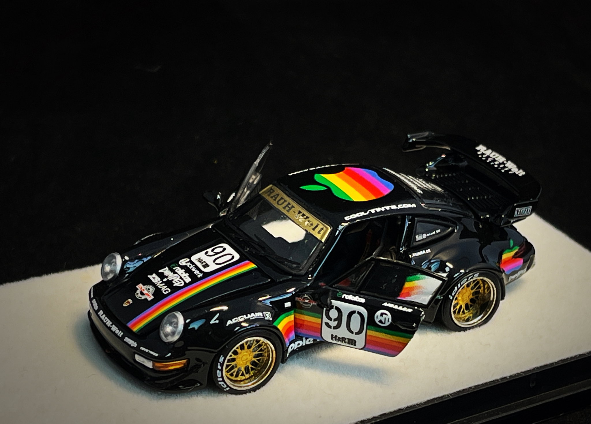 PGM MODEL 1/64 PORSCHE RWB964 BLACK APPLE #90_3