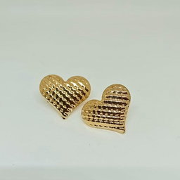 Brinco Coração Trabalhado banhado a Ouro 18k