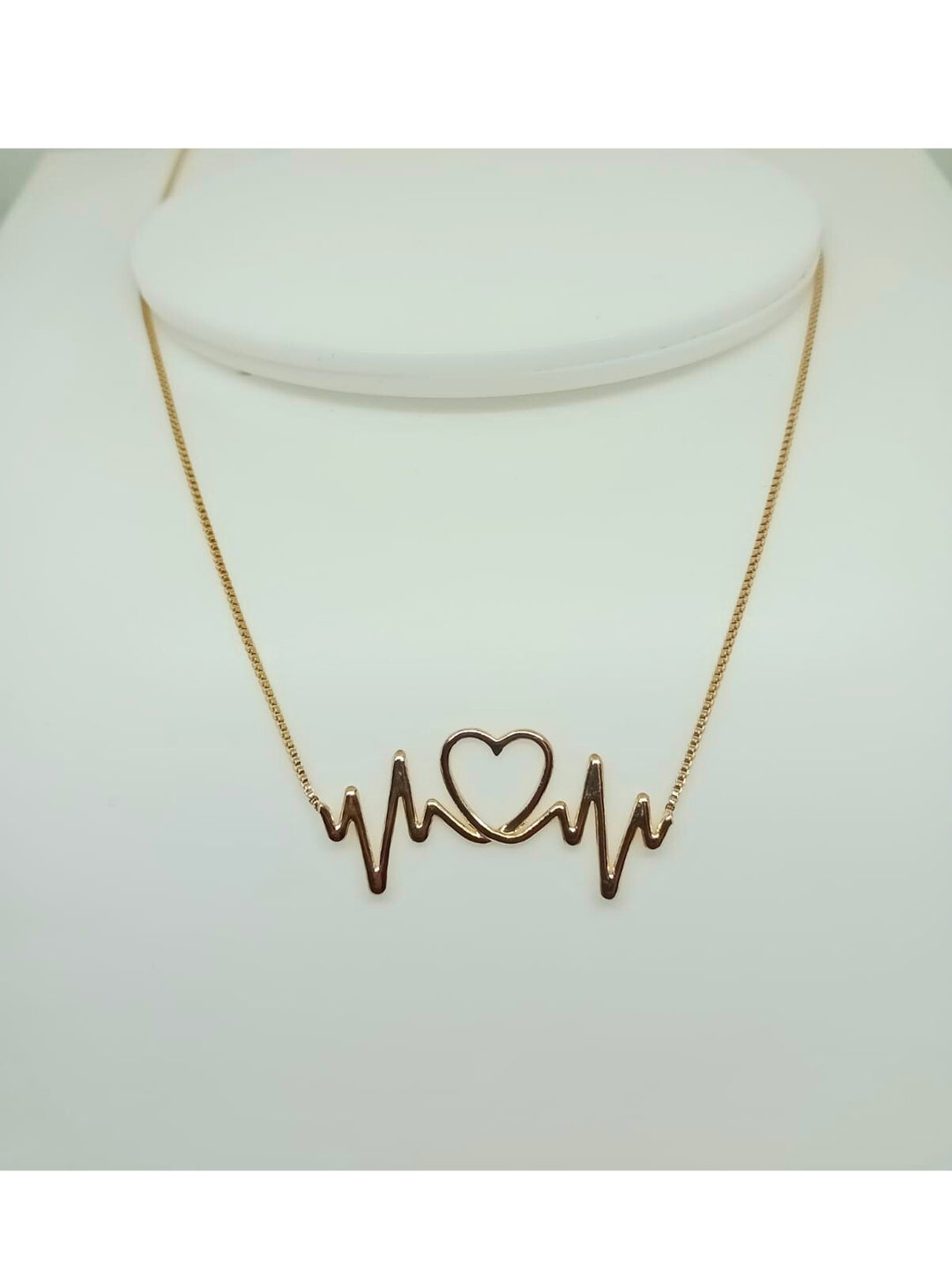 Gargantilha Batimento Cardíaco banhada a Ouro 18k