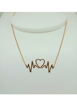 Gargantilha Batimento Cardíaco banhada a Ouro 18k