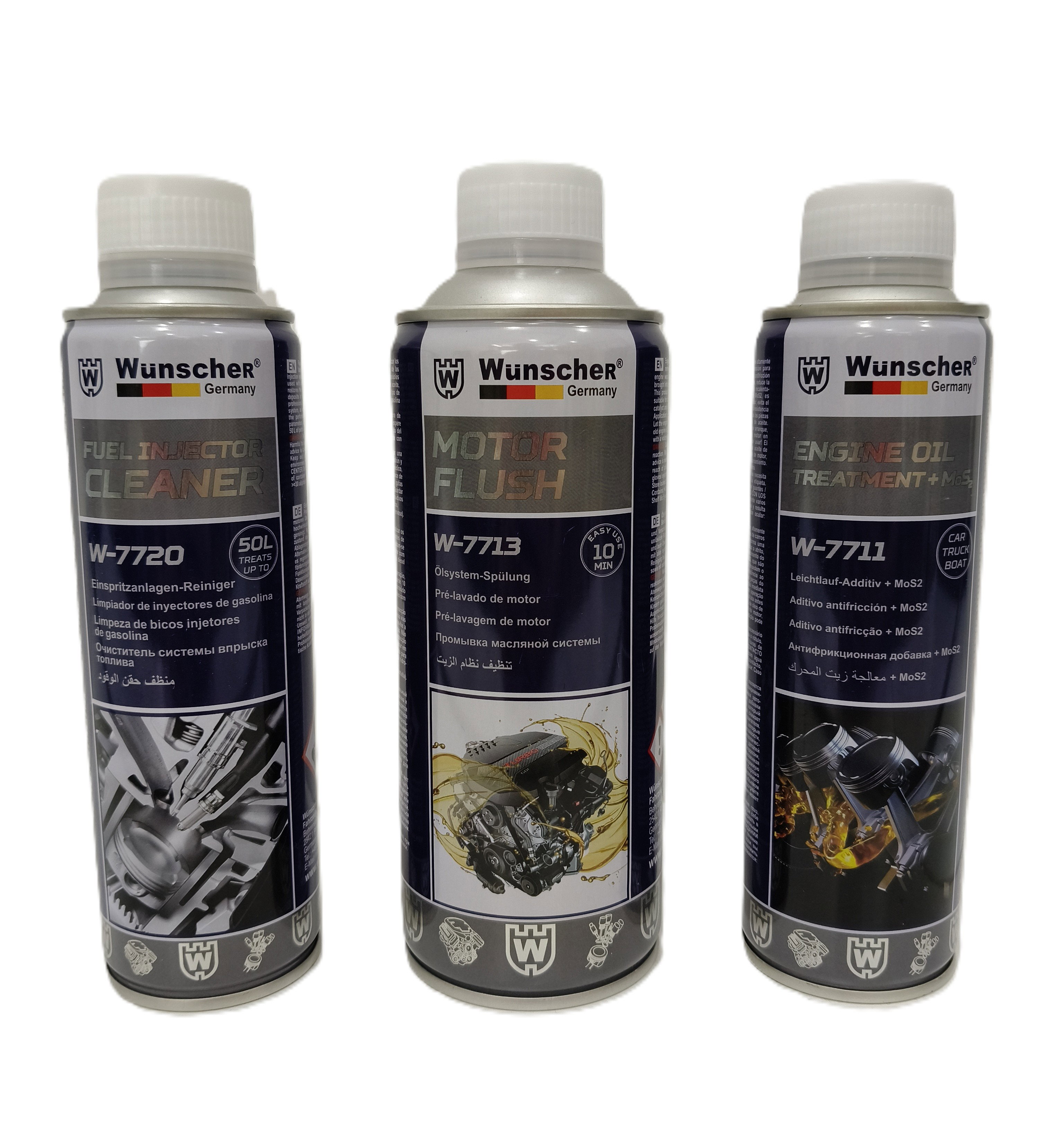 Wunscher Germany 3in1 Additives Package (EngineFlush+Treatment+InjectionCleaner) 300ml/btl