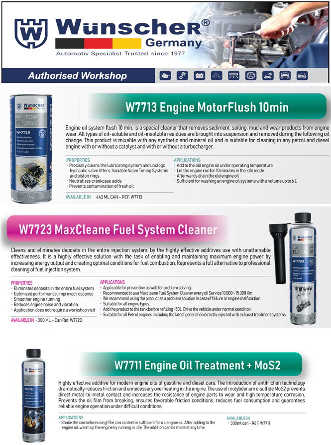 Wunscher Germany 3in1 Additives Package (EngineFlush+Treatment+InjectionCleaner) 300ml/btl_4