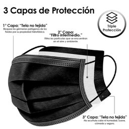 Cubre Bocas, Mascarilla 3 capas.