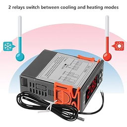 Controlador de temperatura LCD digital 10A DC 24V Termostato STC-1000 3.3 ft Sensor NTC