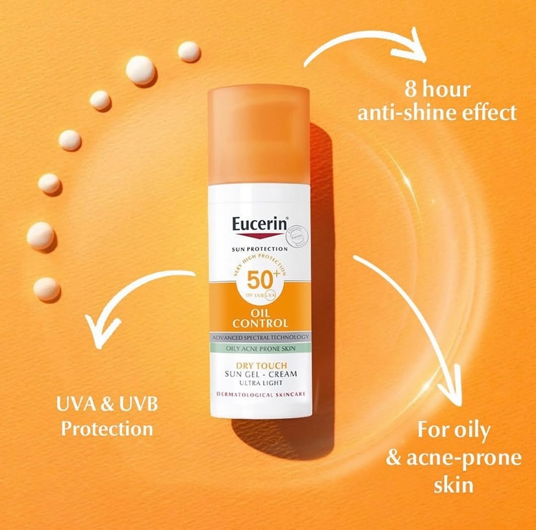 واقي الشمس للبشرة الدهنية 50 مل من يوسرين Eucerin Sun Gel-Cream Oil Control SPF 50+
