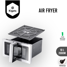 10L Digital Full Metal Air Fryer with Visible Window 