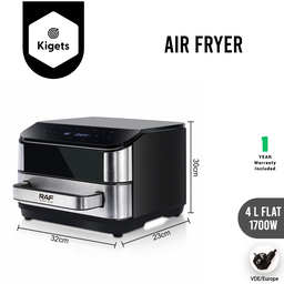 4L Digital Wide Tray Air Fryer with Visible Window 