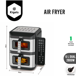 6L Dual Digital Air Fryer 