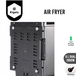 6L Dual Digital Air Fryer 2