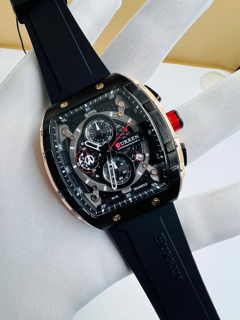 Montre CURREN Homme en Silicone Noire