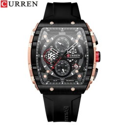 Montre CURREN Homme en Silicone Noire