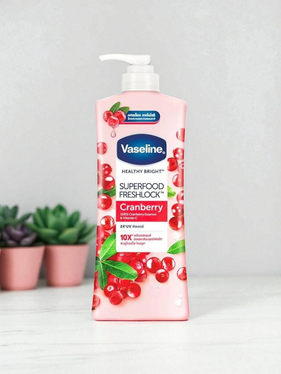 Vaseline Superfood Fresh Look Body Lotion-Cranberry فازلين لوشن مرطب سوبر فود للجسم بالتوت البري_1