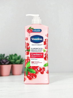 Vaseline Superfood Fresh Look Body Lotion-Cranberry فازلين لوشن مرطب سوبر فود للجسم بالتوت البري