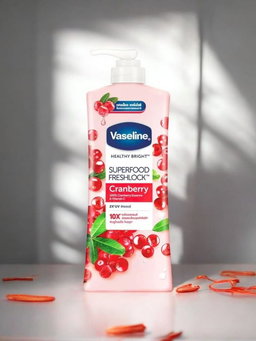 Vaseline Superfood Fresh Look Body Lotion-Cranberry فازلين لوشن مرطب سوبر فود للجسم بالتوت البري
