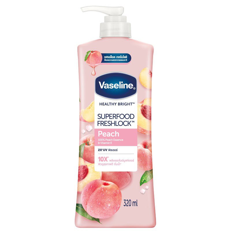 ⁨ Vaseline Superfood Fresh Look Body Lotion-Peach فازلين لوشن سوبر فود مرطب للجسم بالخوخ _1