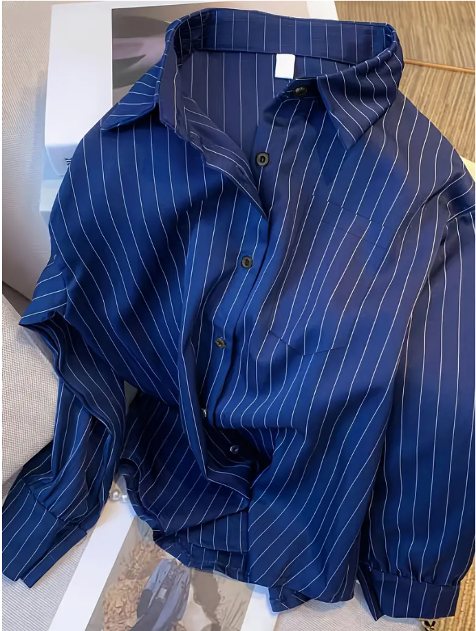 Women's Long Sleeve Striped Shirt_0