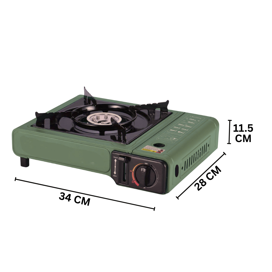 PORTABLE GAS STOVE - GREEN WITH GRILL PLATE_3