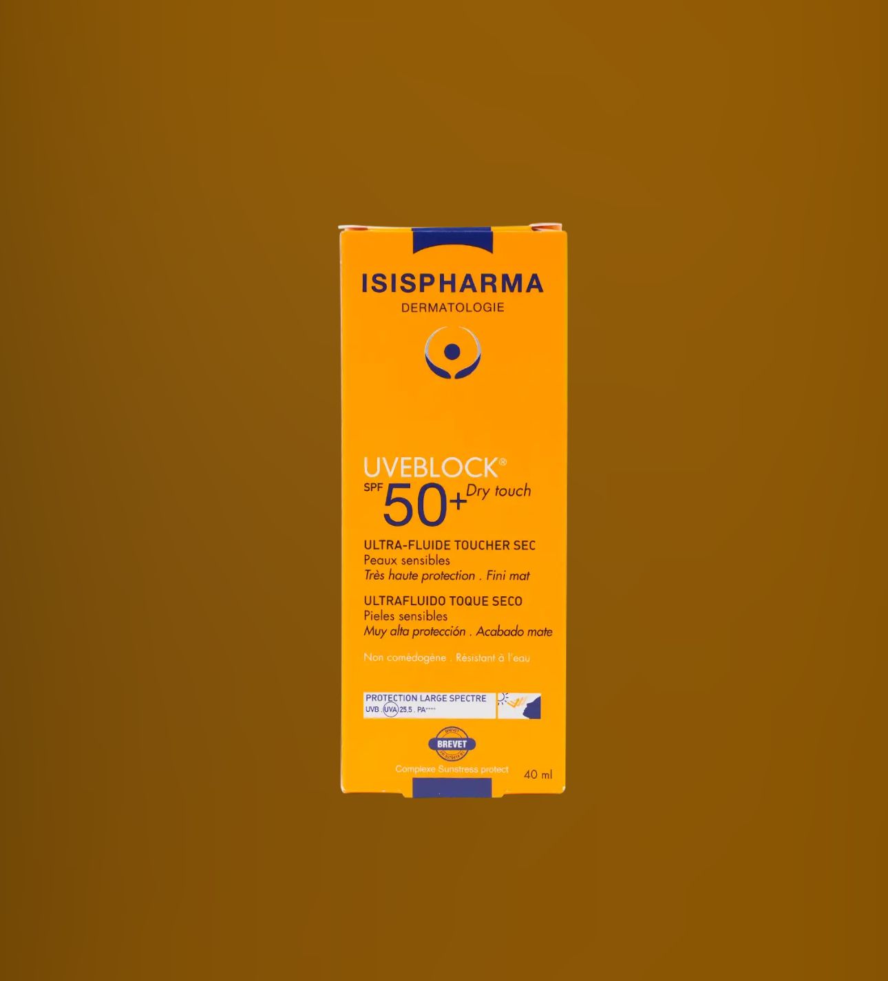 ISISPHARMA DERMATOLOGIE UVEBLOCK + 50 SPF DRY TOUCH  - واقي شمس ازيس فارما  يوفي بلوك دراي تاتش ألترا فلويد بعامل حماية +50 - 40 مل _0