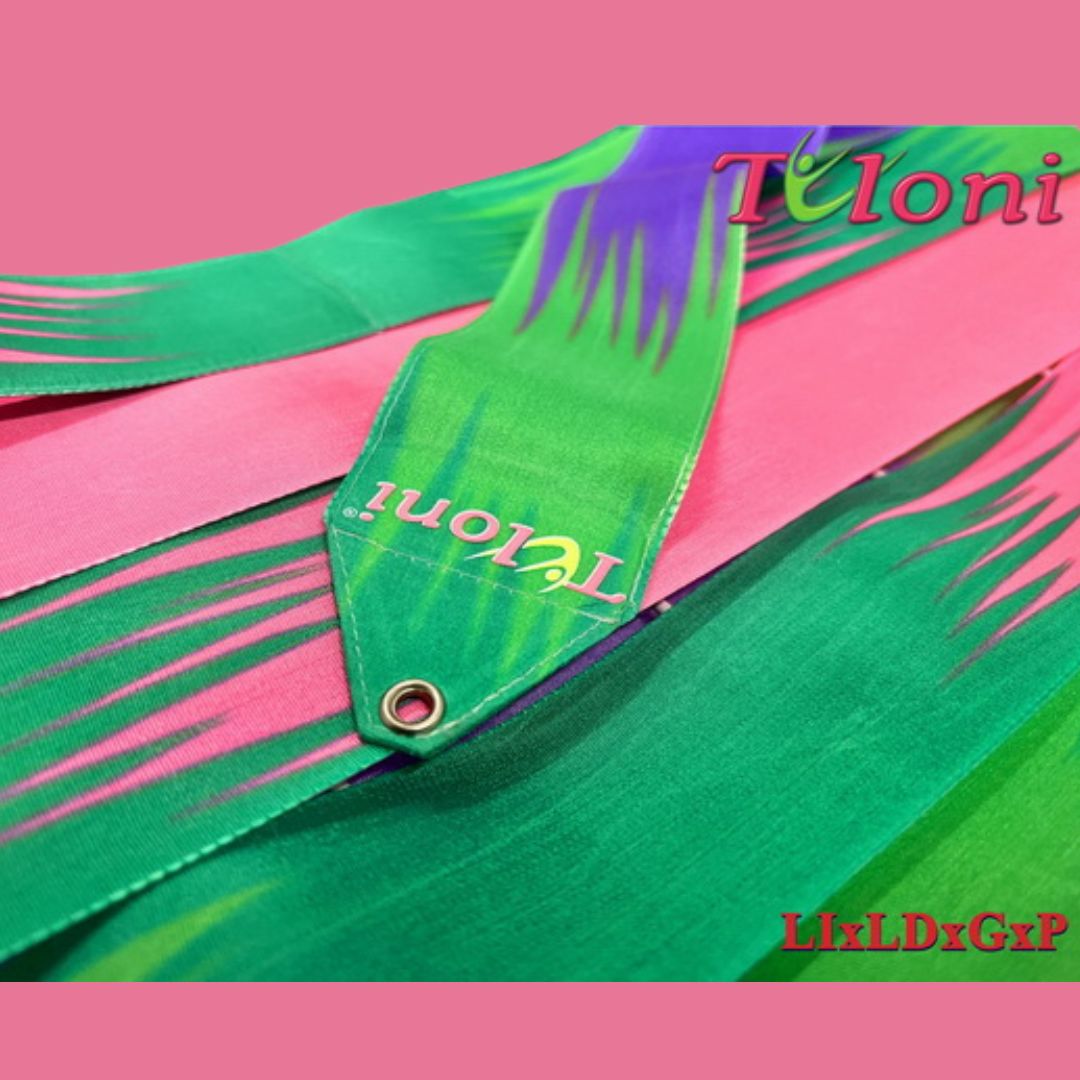 TULONI |  Ribbon Tuloni mod. Zig-Zag col. Lime-Lavender-Green-Pink 4M_1