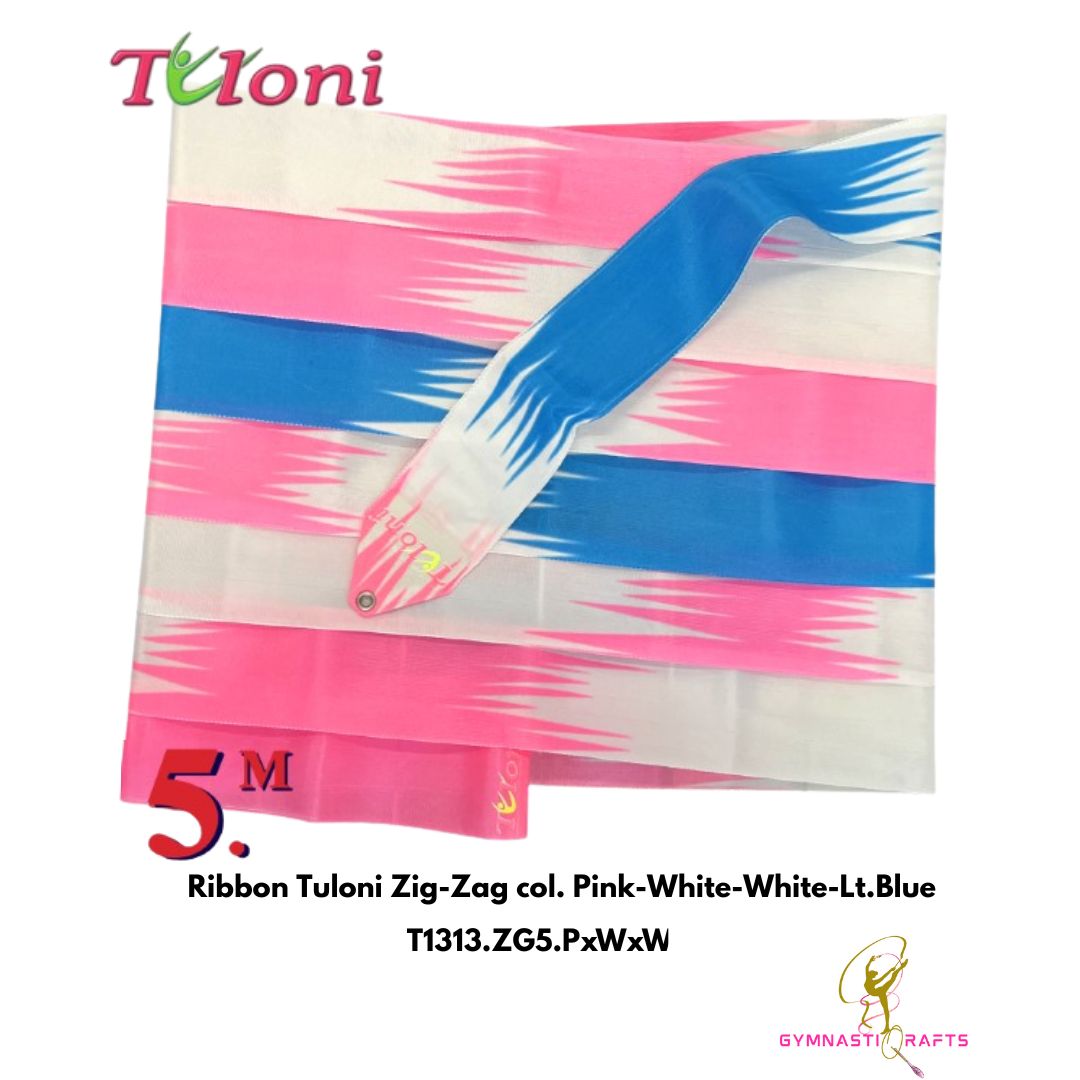 TULONI | Ribbon Tuloni  mod. Zig-Zag col. Pink-White-White-Lt.Blue -5M_0