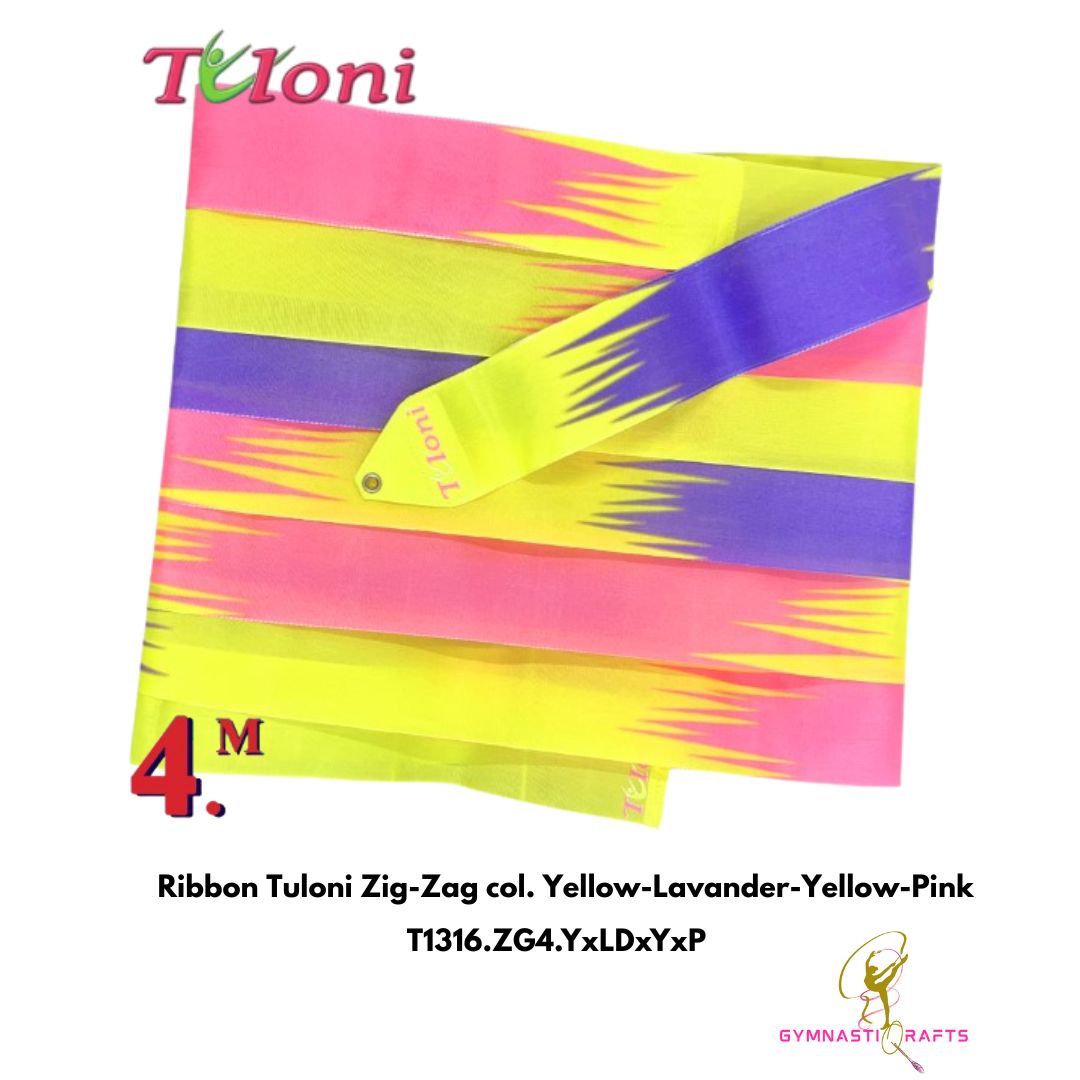 TULONI | Ribbon Tuloni mod. Zig-Zag col. Yellow-Lavander-Yellow-Pink-4M