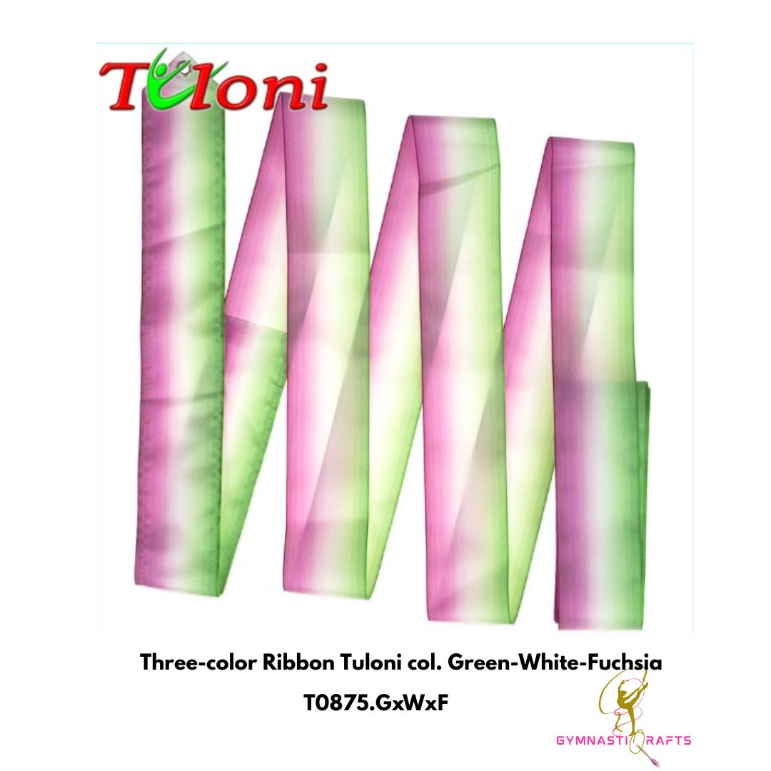 TULONI | Three-color Ribbon Tuloni col. Green-White-Fuchsia-6M_1