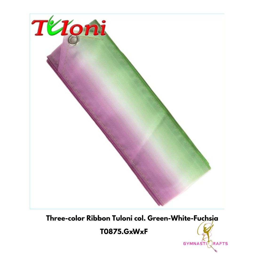 TULONI | Three-color Ribbon Tuloni col. Green-White-Fuchsia-6M_2