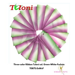 TULONI | Three-color Ribbon Tuloni col. Green-White-Fuchsia-6M