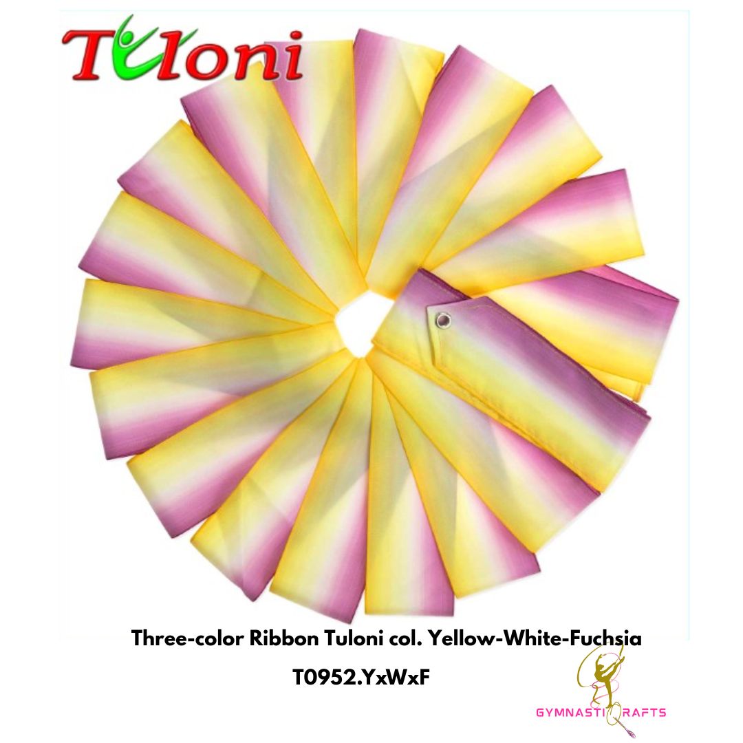 TULONI | Three-color Ribbon Tuloni col. Yellow-White-Fuchsia-6M