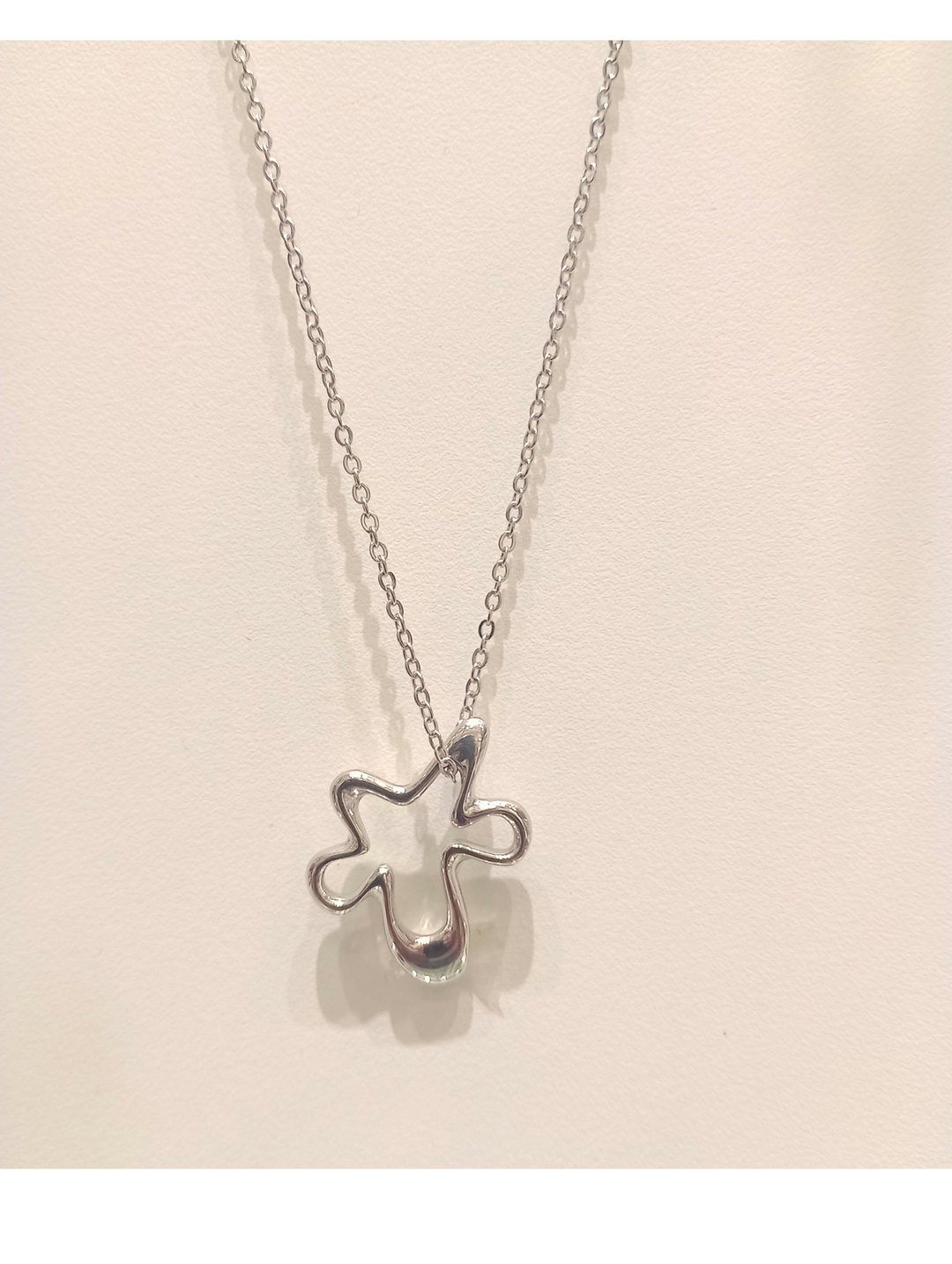 Gargantilha Design Orgânico em Aço Inox