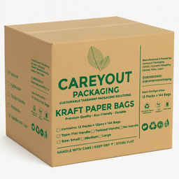 KRAFT DELIVERY TAKEOUT BAGS -10.5” x 9” x 6” - BROWN - (WITHOUT HANDLES) 