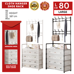 DUSTCOVER CLOTH HANGER SHOE RACK