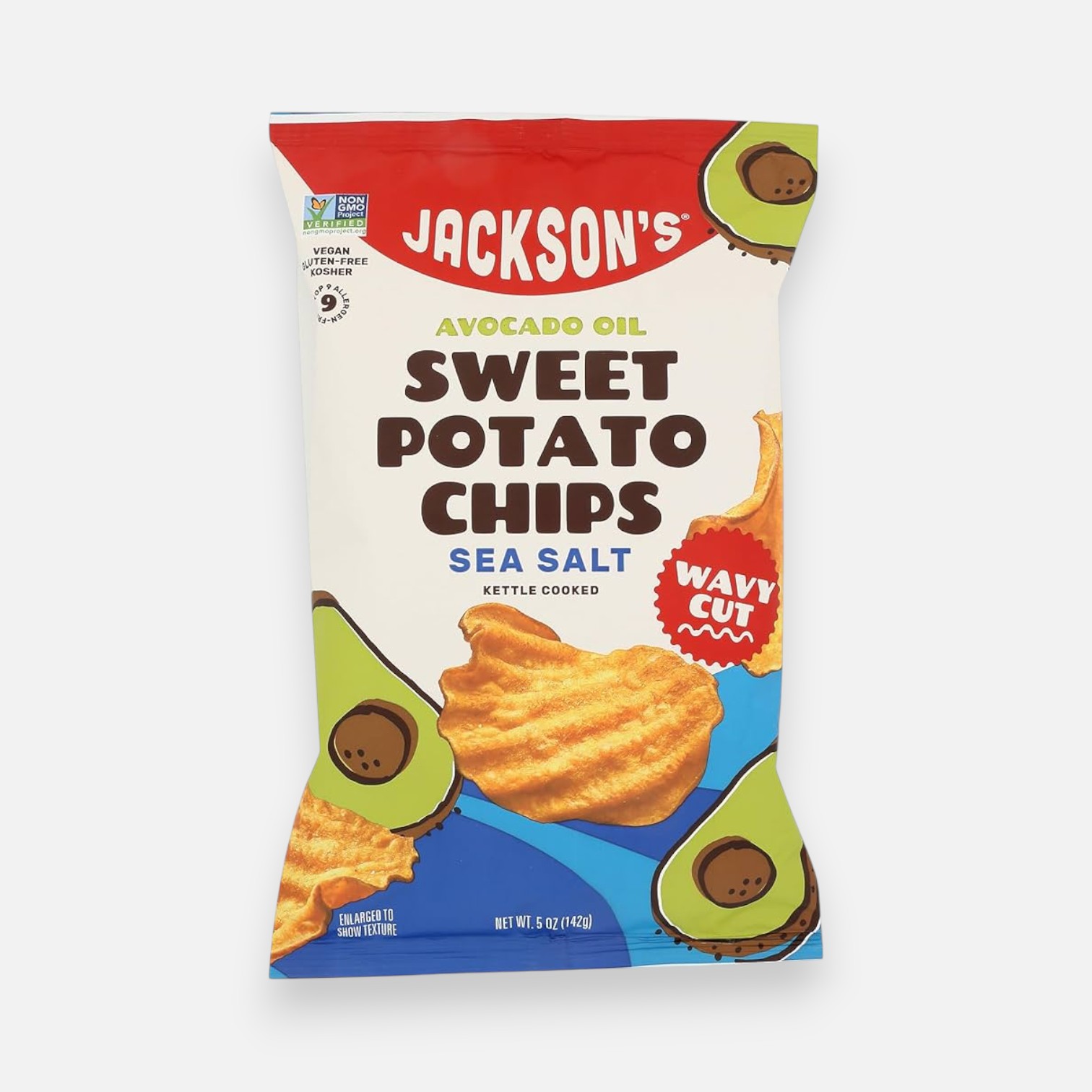 Jackson's Sweet Potato Wavy Chips Sea Salt 142g_0