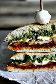 Chicken, Pesto, sundried tomatoes, Mozzarella