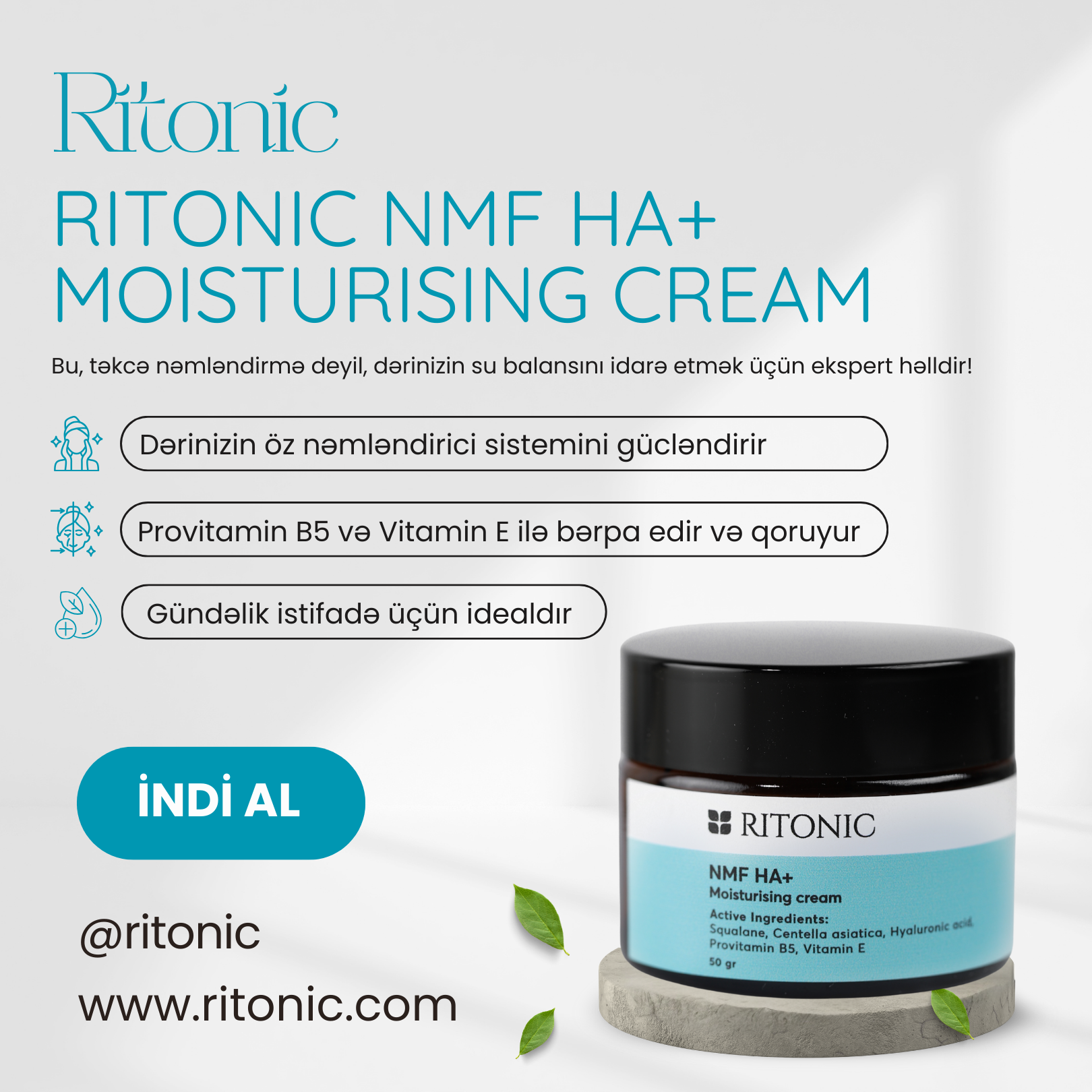 RITONIC NMF HA+ MOISTURISING CREAM – Dərinin Öz Nəmini Qoruyur _0