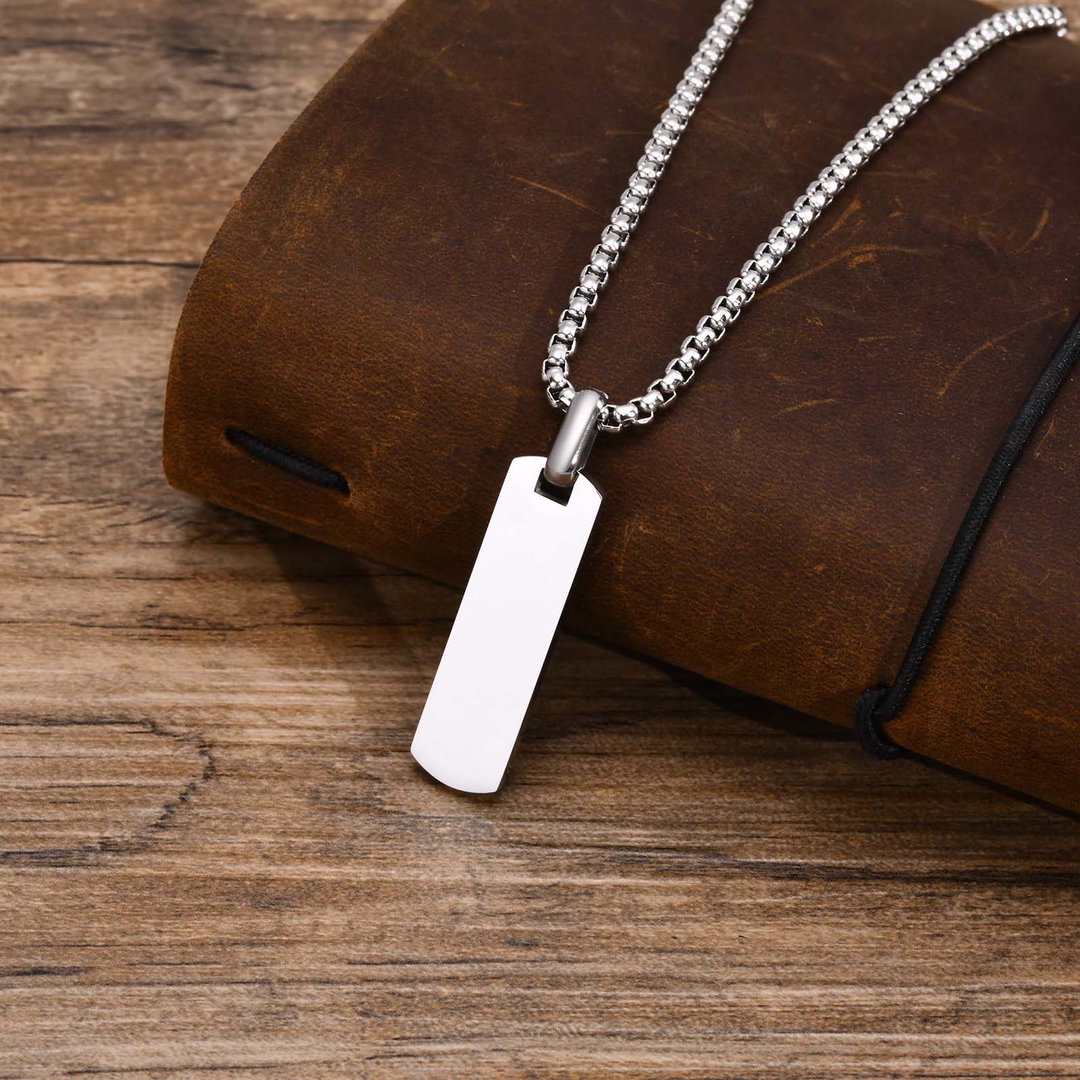 Collier Plaque Argent 