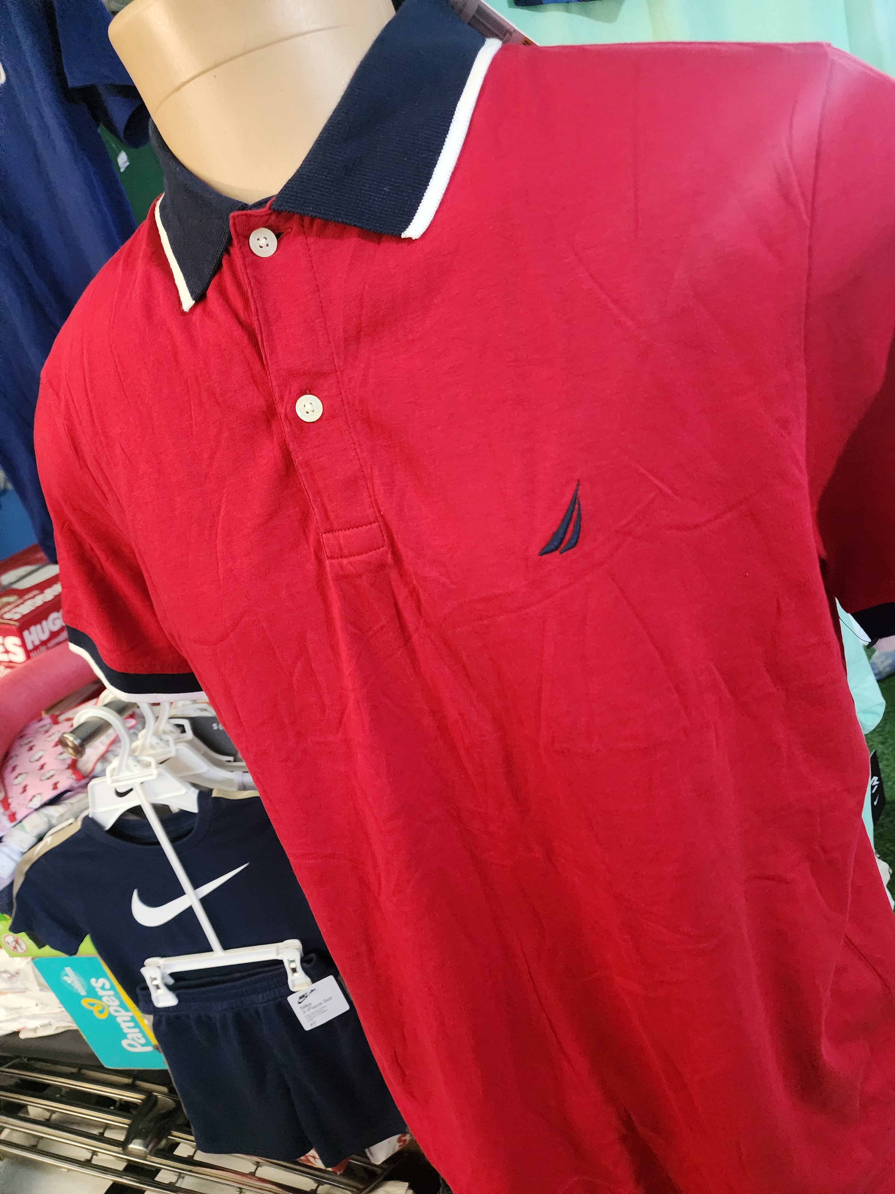 Nautica Men authentic polo tees Red/Navy blue β€οΈπ
