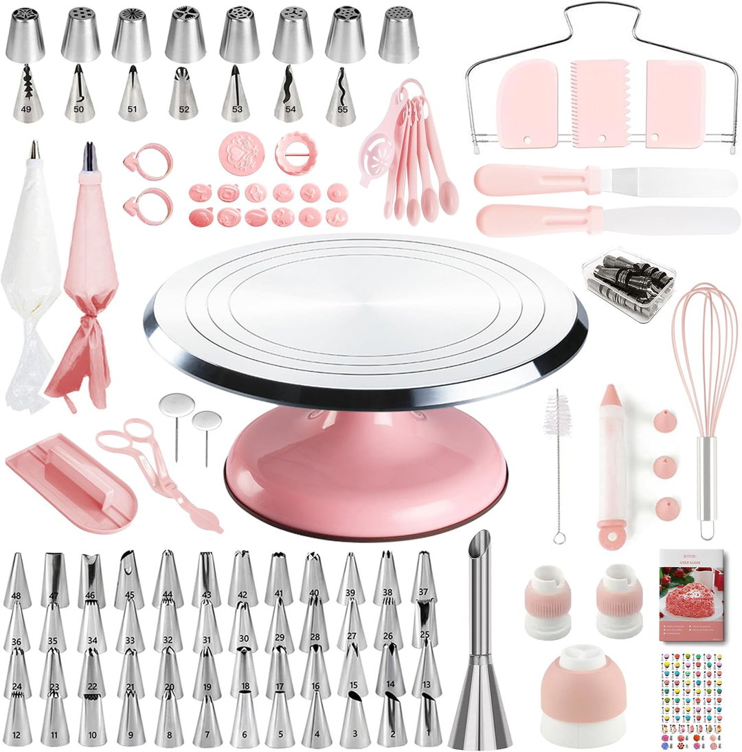 12" Aluminum 137 PCS CAKE DECORATING KIT (PINK)