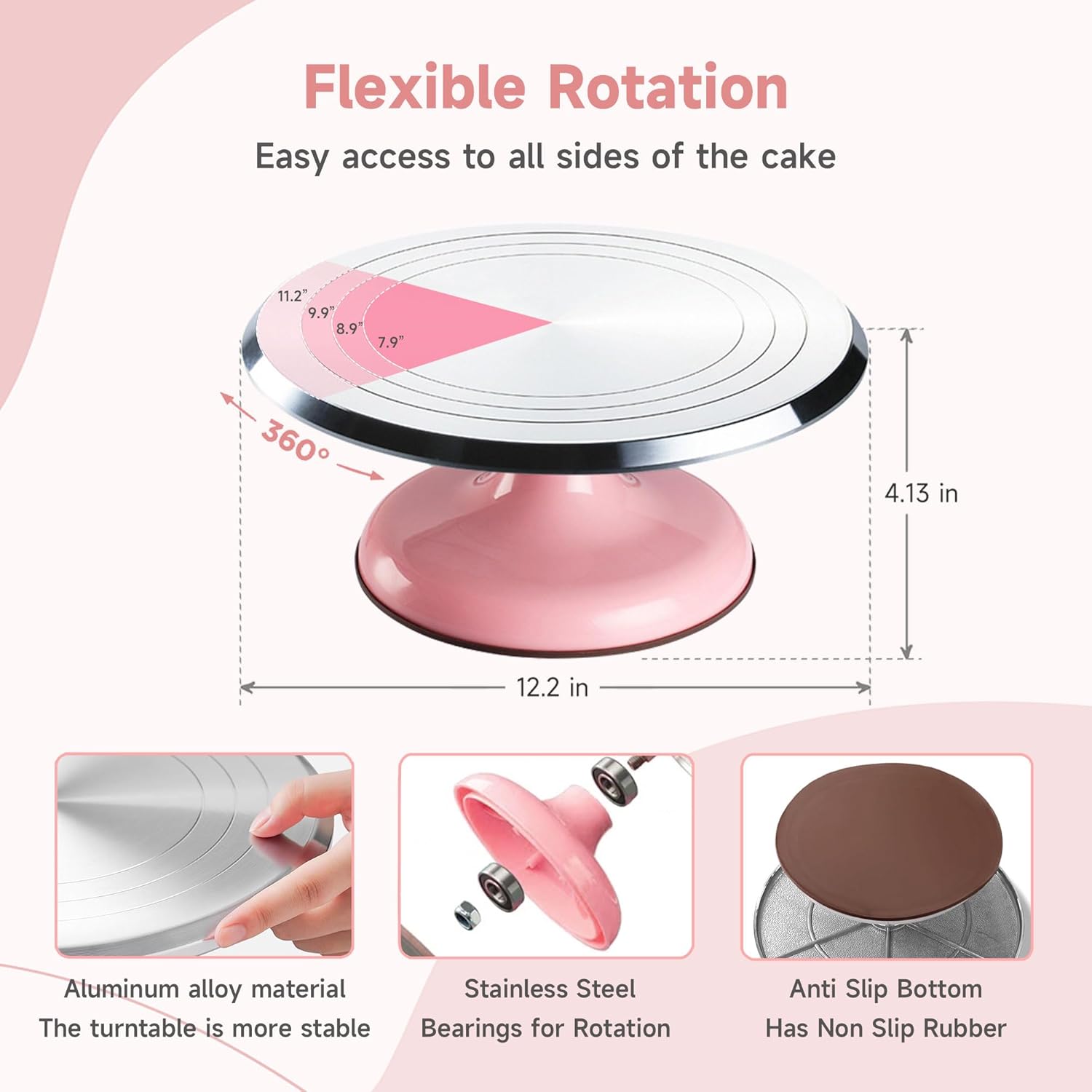 12" Aluminum 137 PCS CAKE DECORATING KIT (PINK)_1