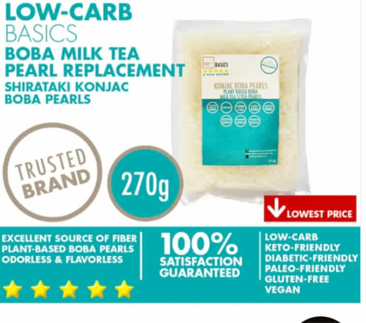 Shirataki Konjac Boba Milk Tea Pearls (270g)