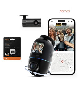 70mai Omni X800 4K Rotation 360°, Camera Arriere + 70mai Carte Memoire 128G