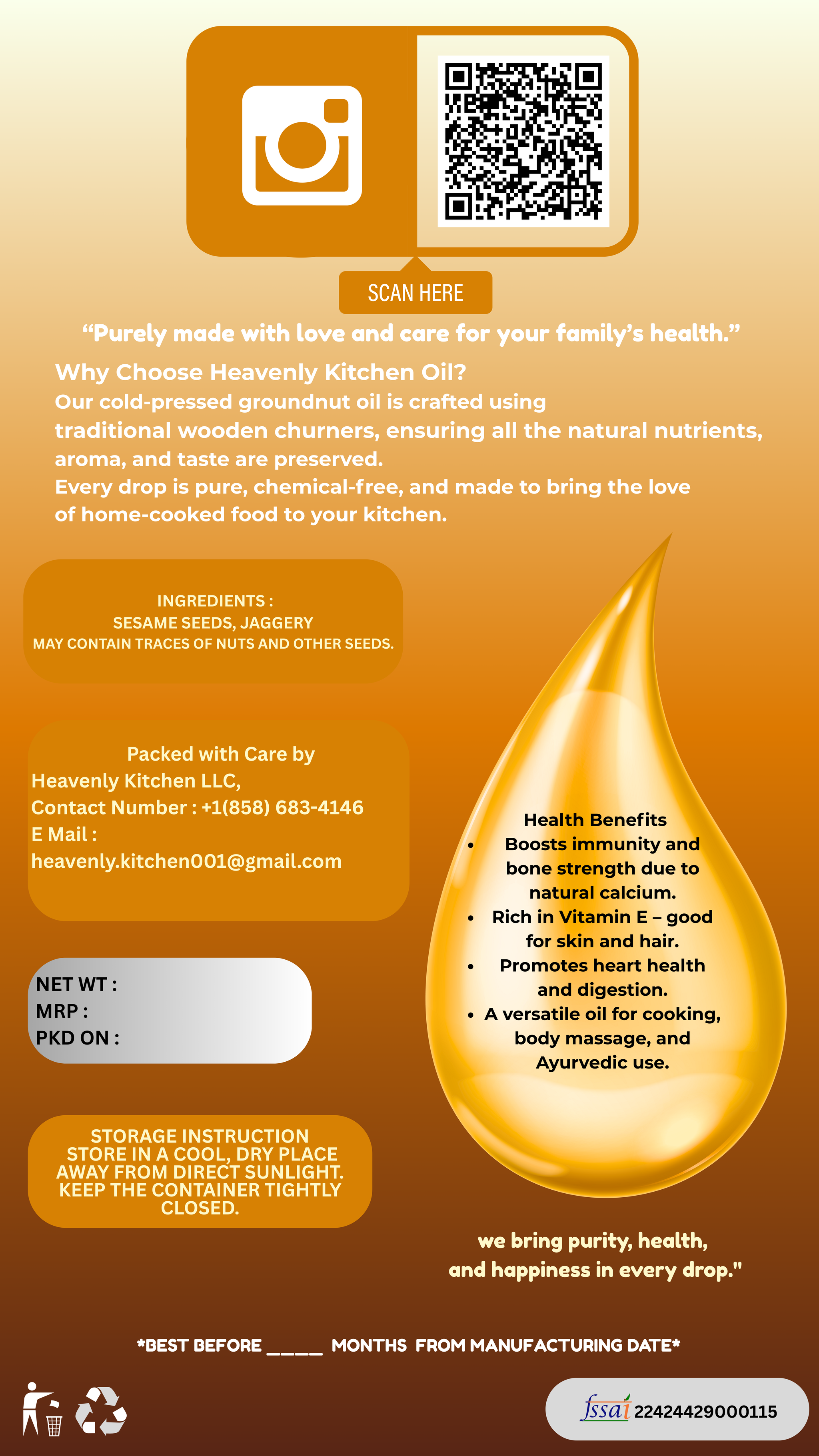 Cold Pressed Organic Seasame (Gingelly) Oil _1