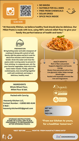 Millet Pasta - Kid's Favorite