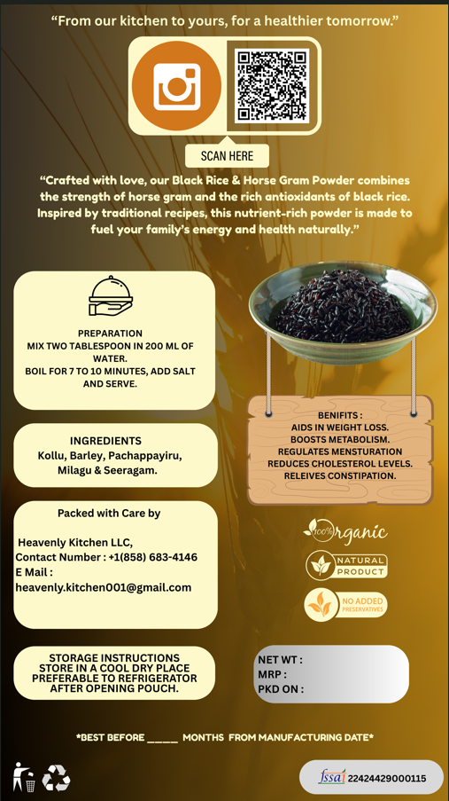 Karuppu Kavuni and Kollu Kanji (Weight Loss Mix) 1/2 lbs_1