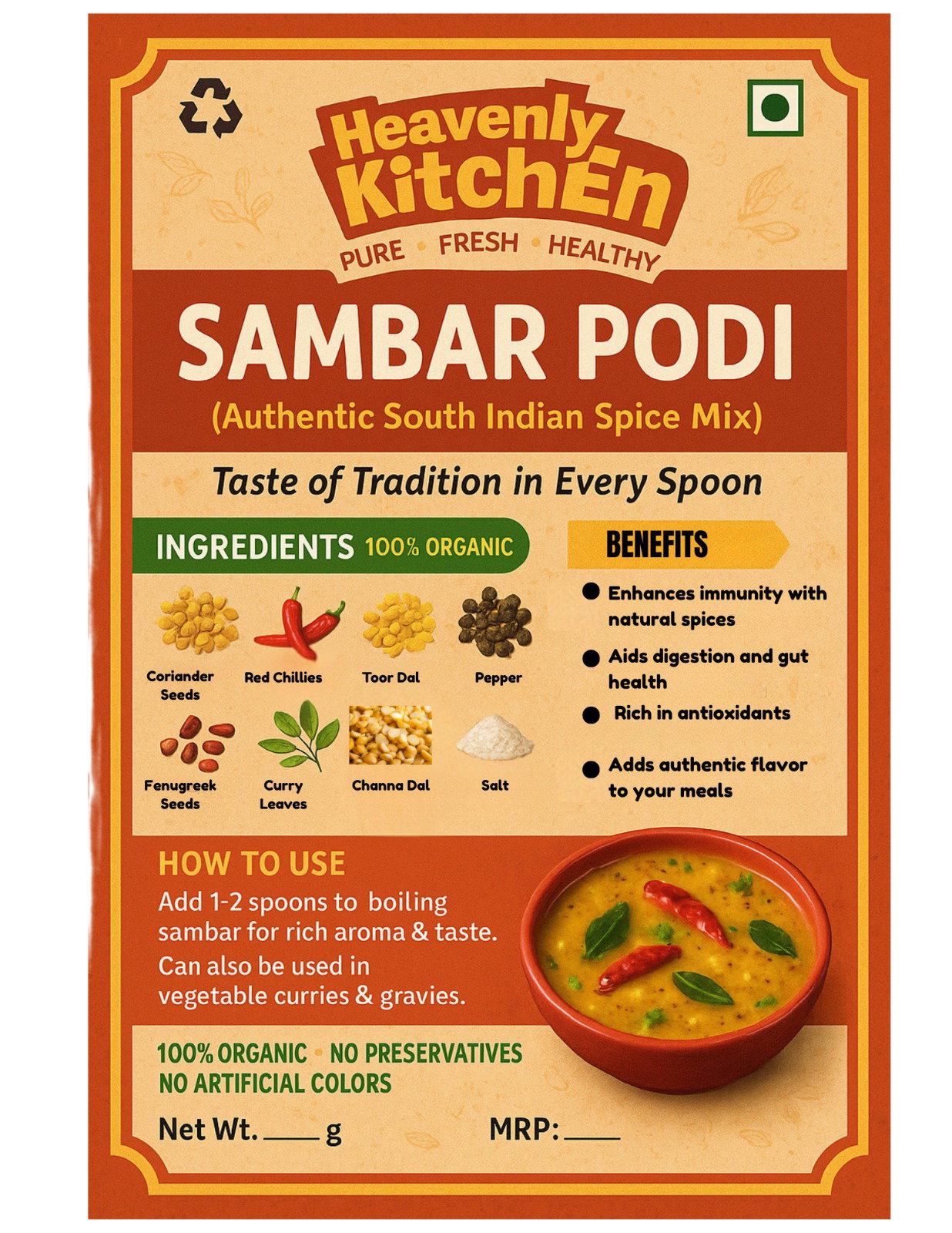 Mom Made Sambar Powder 1 lbs_0