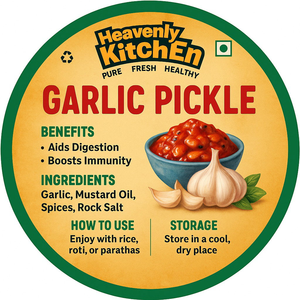 Home Made Garlic Pickle 1/2 lb 