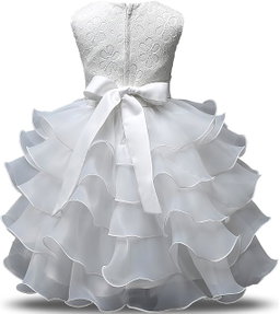 Kids Ruffles Lace Party Wedding Dresses