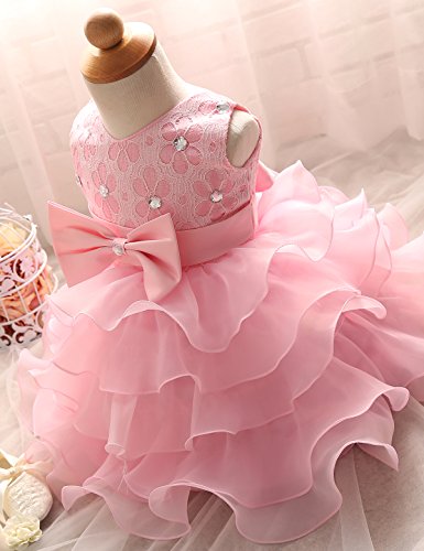 Kids Ruffles Lace Party Wedding Dresses_3