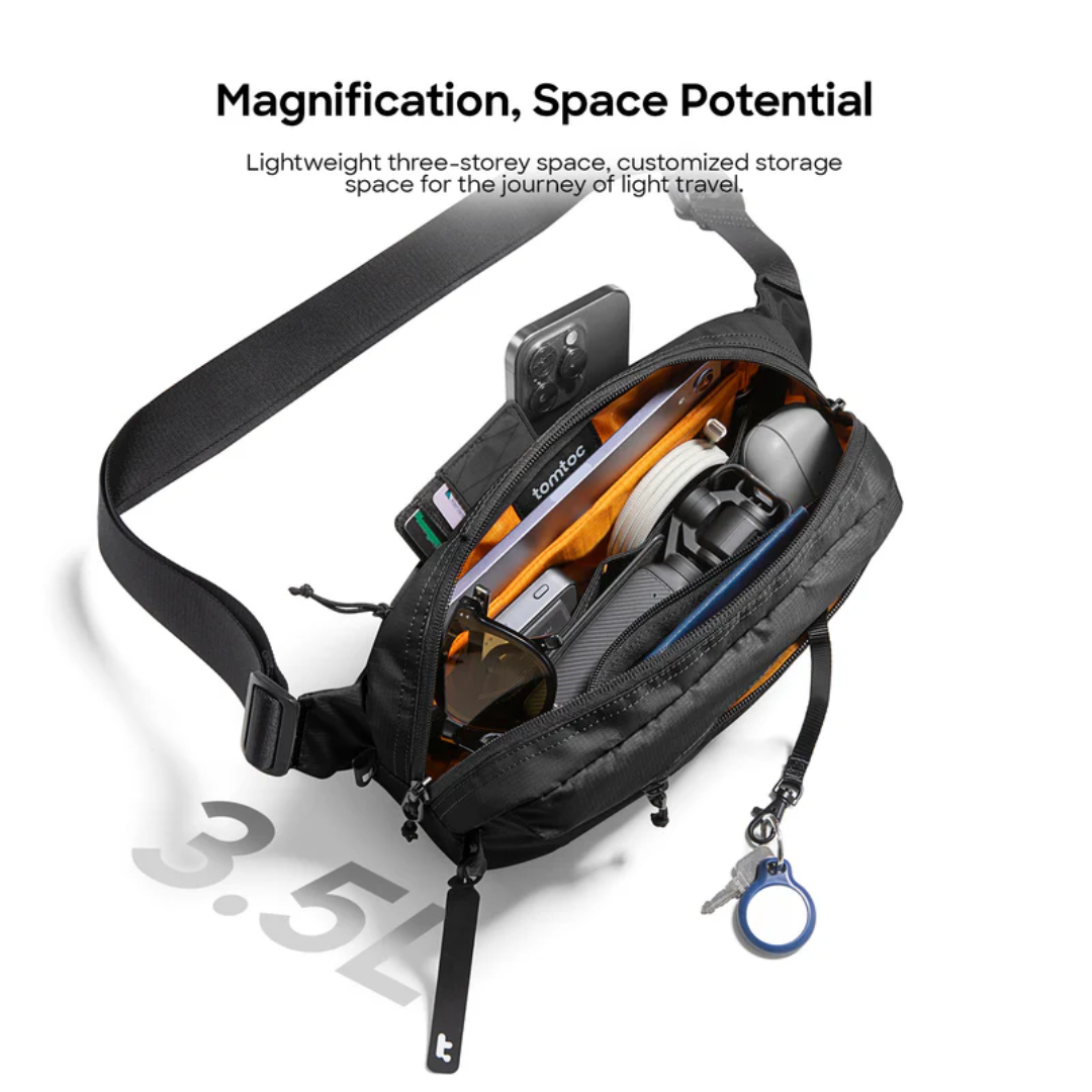 TOMTOC Aviator-T33 Chest Bag 3.5L (M) - Black_3